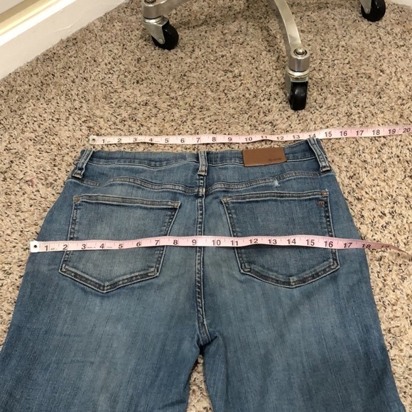 Madewell High Rise Stovetop Straight Leg Jeans Size 29 Distressed Dark Blue - Picture 6 of 11